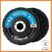 Чёрный зачистной круг ROXONE Clean&Strip на оправке 125х13х22мм